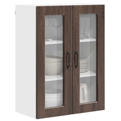 Mobile in vetro da parete PORTO Rovere Marrone 60 x 31 x 80 cm | homemem39