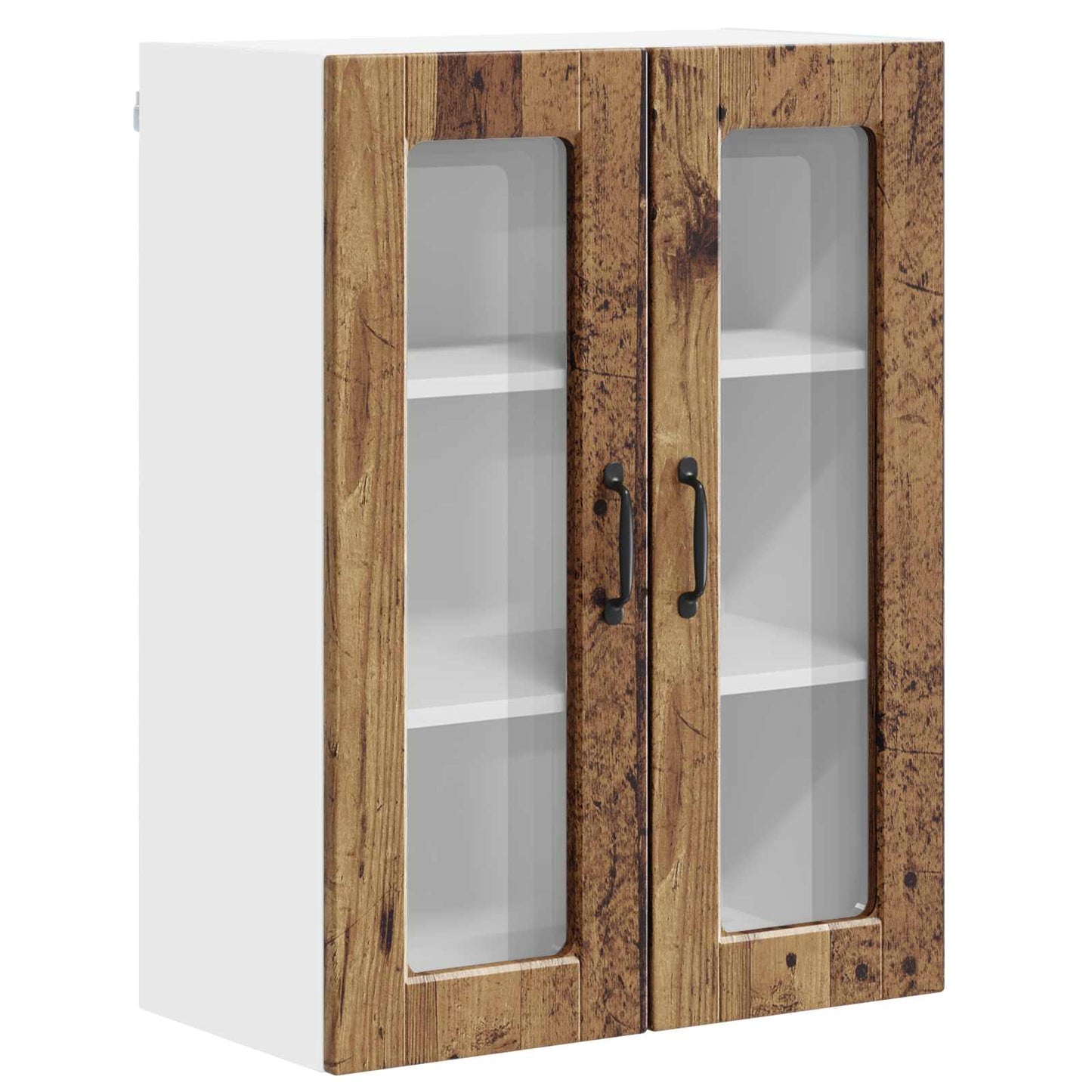 Mobile in vetro da parete PORTO Legno vecchio 60 x 31 x 80 cm | homemem39