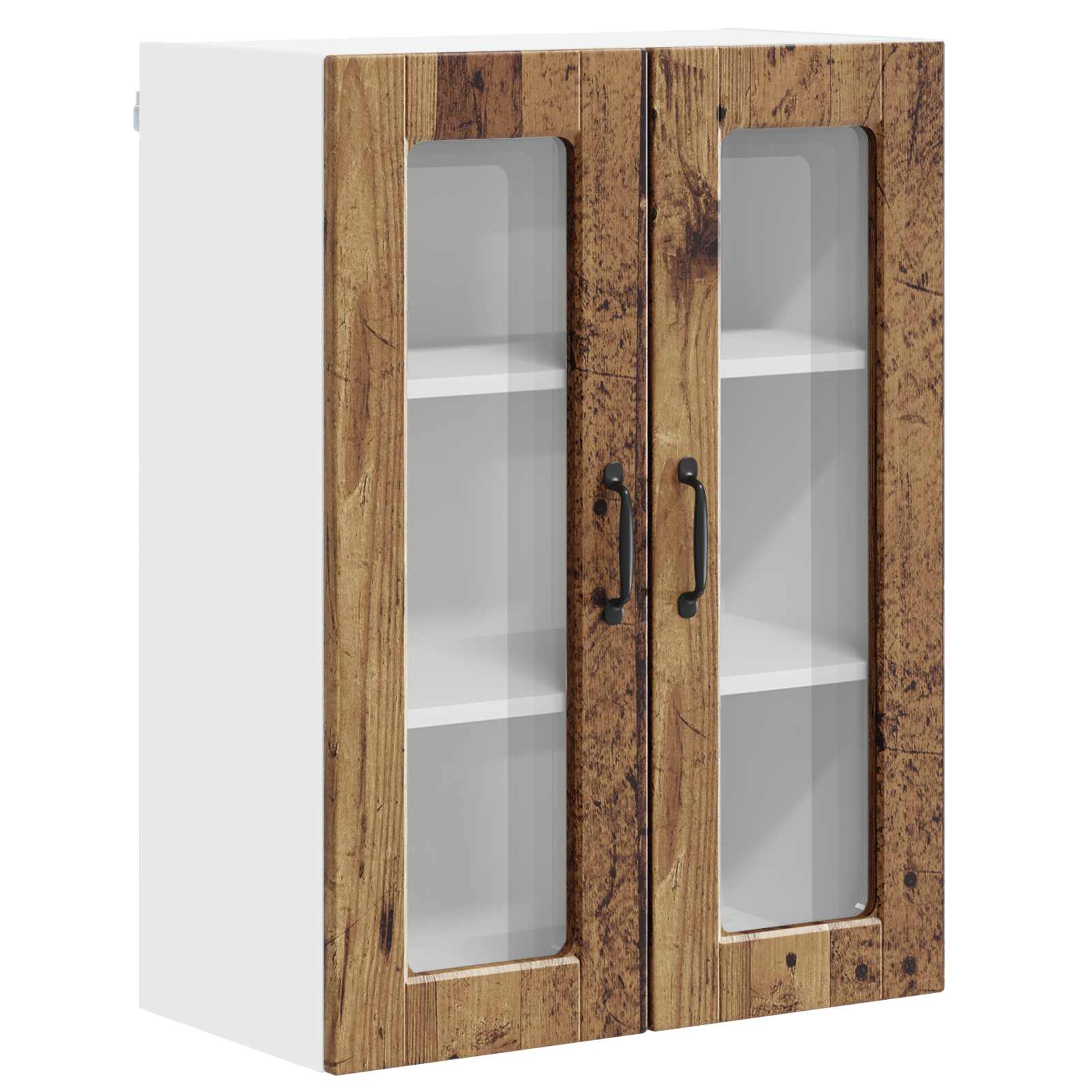 Mobile in vetro da parete PORTO Legno vecchio 60 x 31 x 80 cm | homemem39