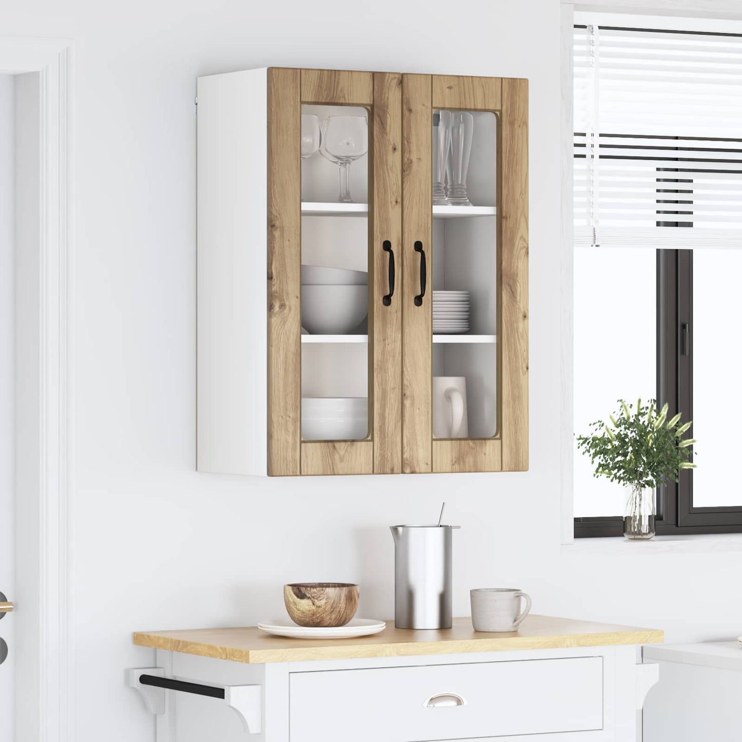 Mobile in vetro da parete PORTO Rovere artigianale | homemem39