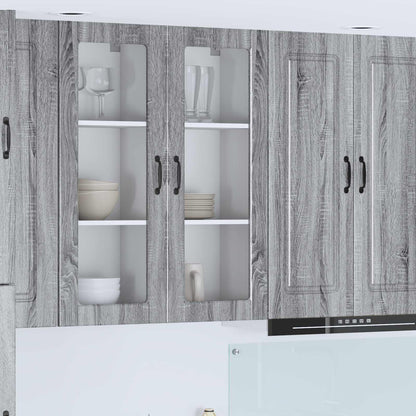 Mobile in vetro da parete PORTO Grigio Sonoma 40 x 31 x 100 cm | homemem39