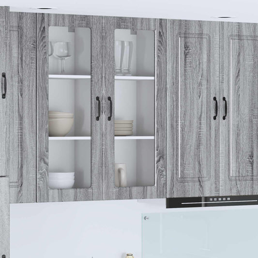 Mobile in vetro da parete PORTO Grigio Sonoma 40 x 31 x 100 cm | homemem39