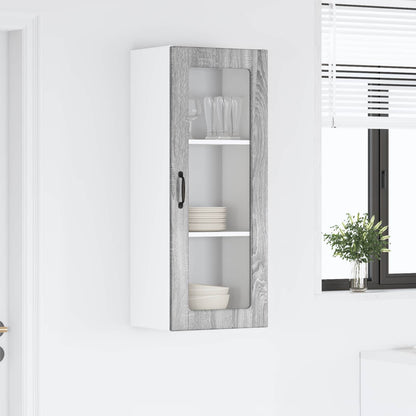 Mobile in vetro da parete PORTO Grigio Sonoma 40 x 31 x 100 cm | homemem39