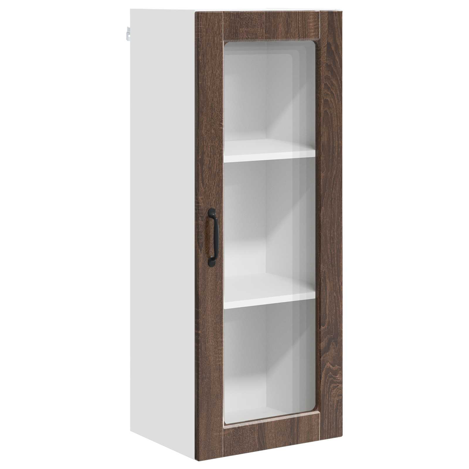 Mobile in vetro da parete PORTO Rovere Marrone 40 x 31 x 100 cm | homemem39