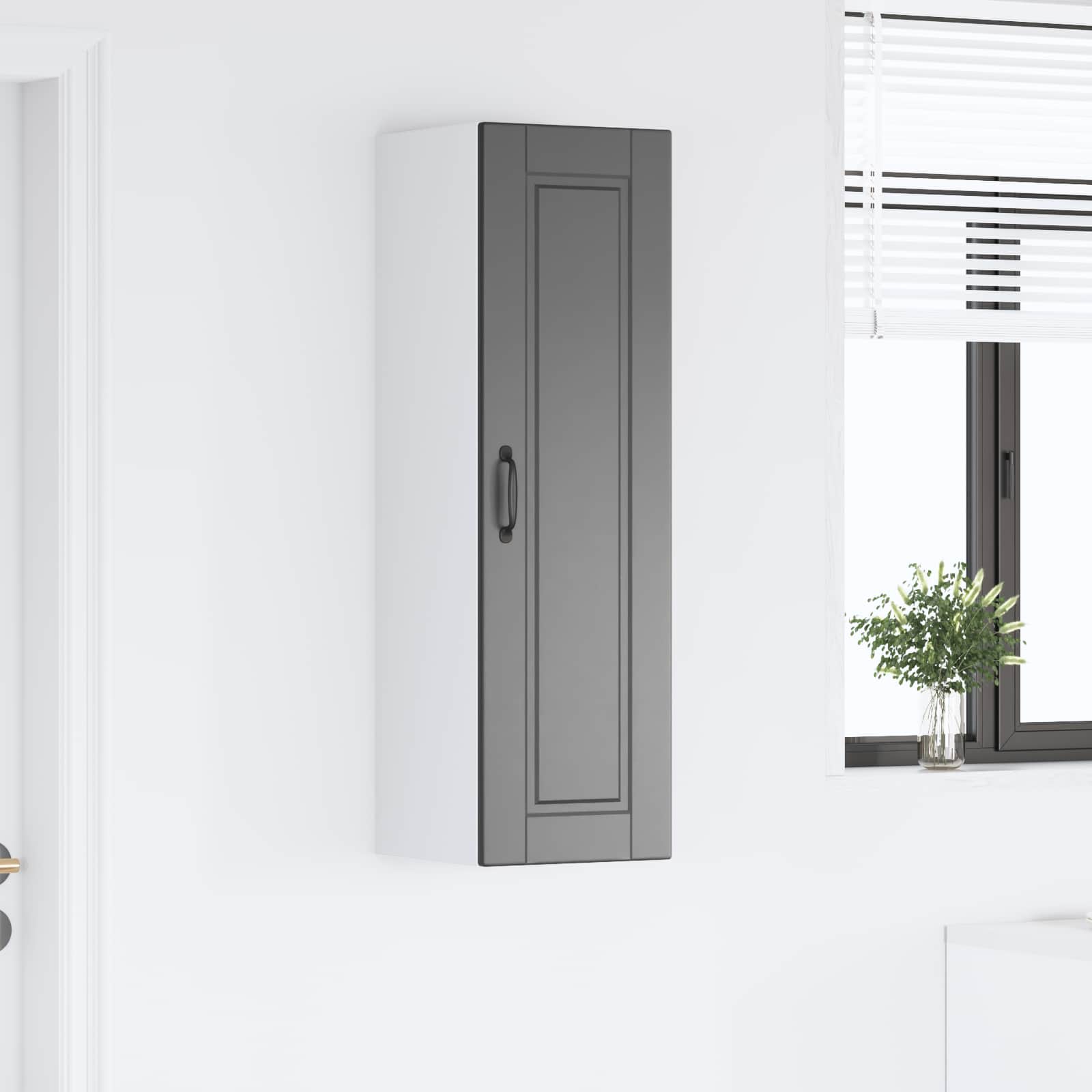 Armadietto a muro PORTO Nero 30 x 31 x 100 cm Legno multistrato | homemem39