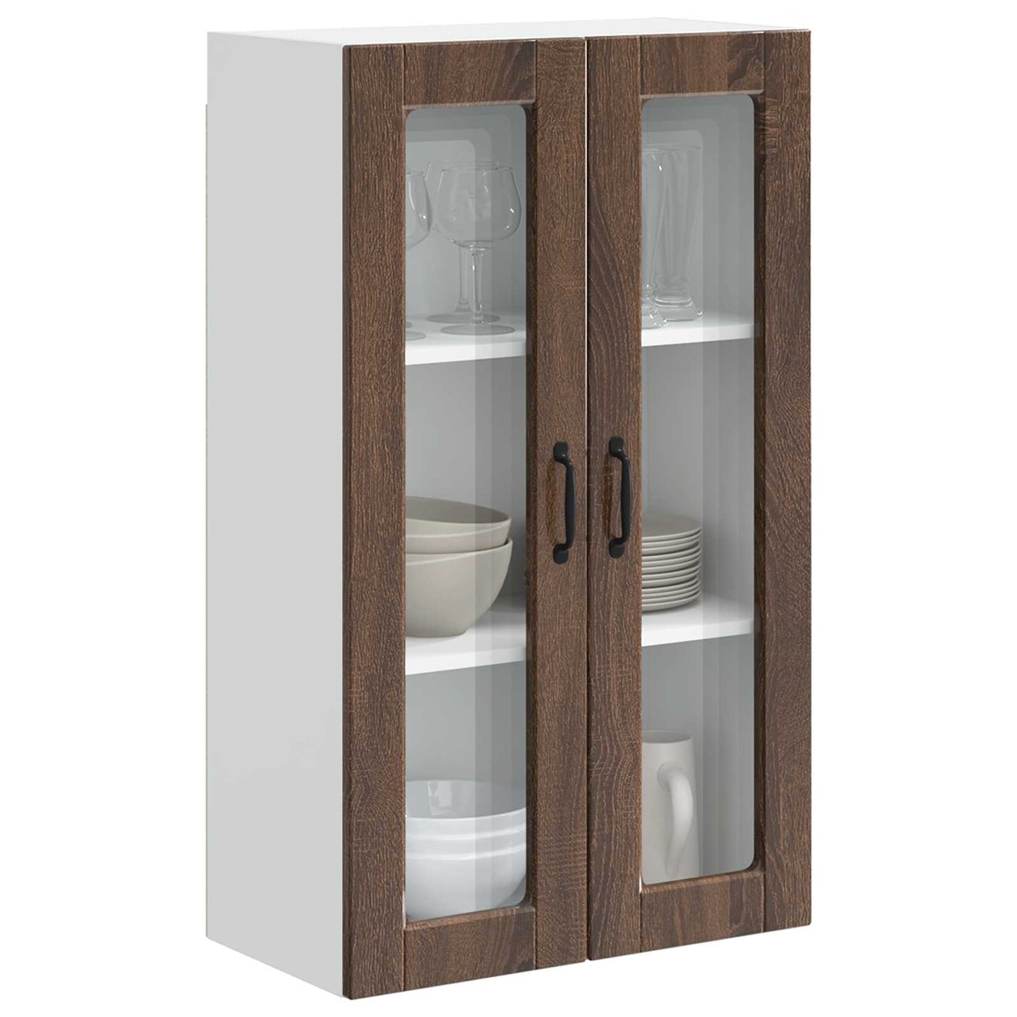 Mobile in vetro da parete PORTO Rovere Marrone 60 x 31 x 100 cm