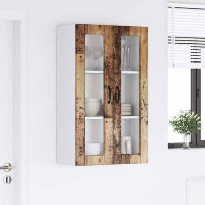 Mobile in vetro da parete PORTO Legno vecchio 60 x 31 x 100 cm