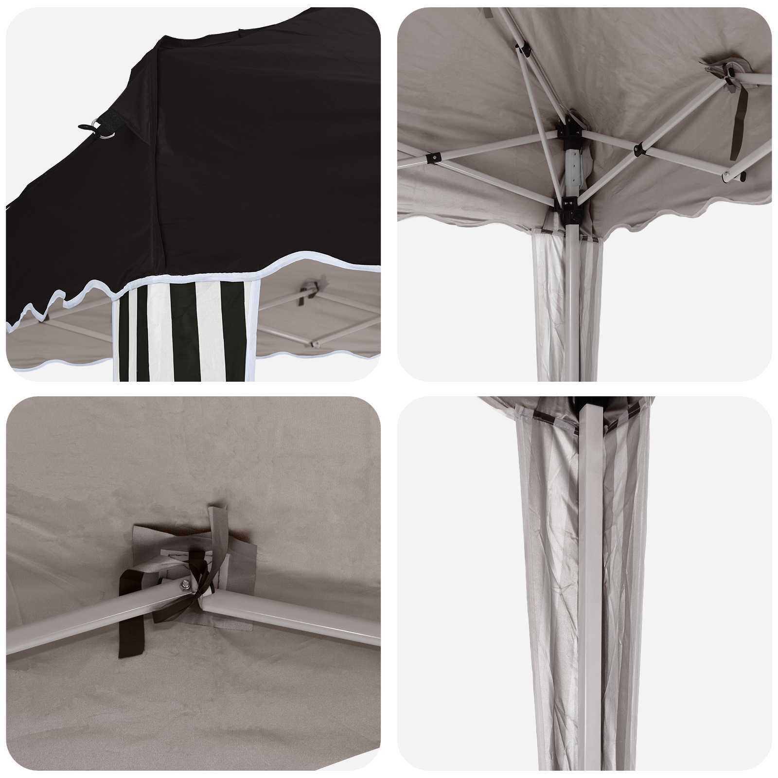 Tenda per feste a pop-up 195 x 195 x 245 cm Nero Tessuto Oxford | homemem39