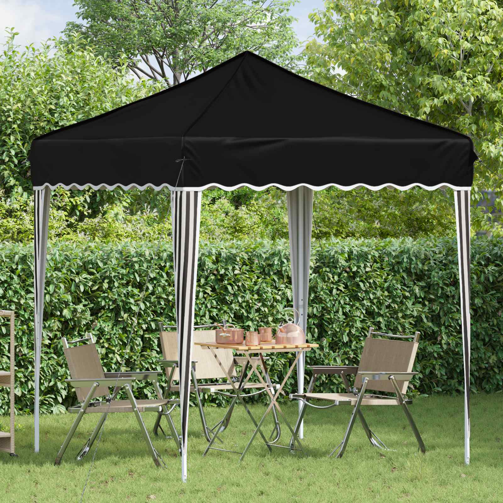 Tenda per feste a pop-up 195 x 195 x 245 cm Nero Tessuto Oxford | homemem39