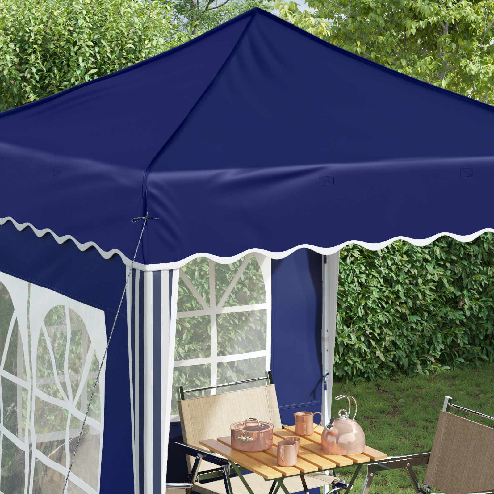 Tenda per feste a pop-up 195 x 195 x 245 cm Blu Tessuto Oxford | homemem39