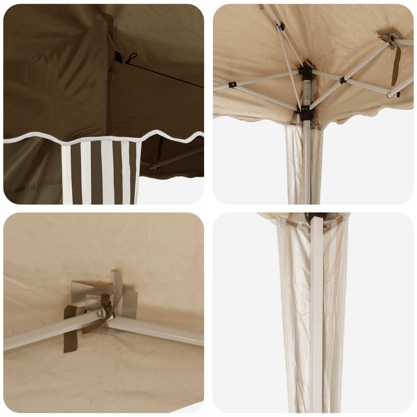 Tenda per feste a pop-up 195 x 195 x 245 cm Tortora