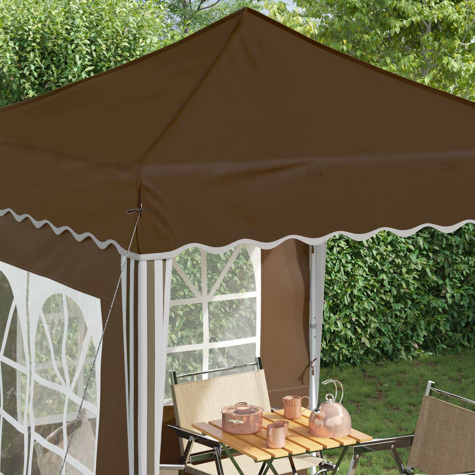 Tenda per feste a pop-up 195 x 195 x 245 cm Tortora | homemem39
