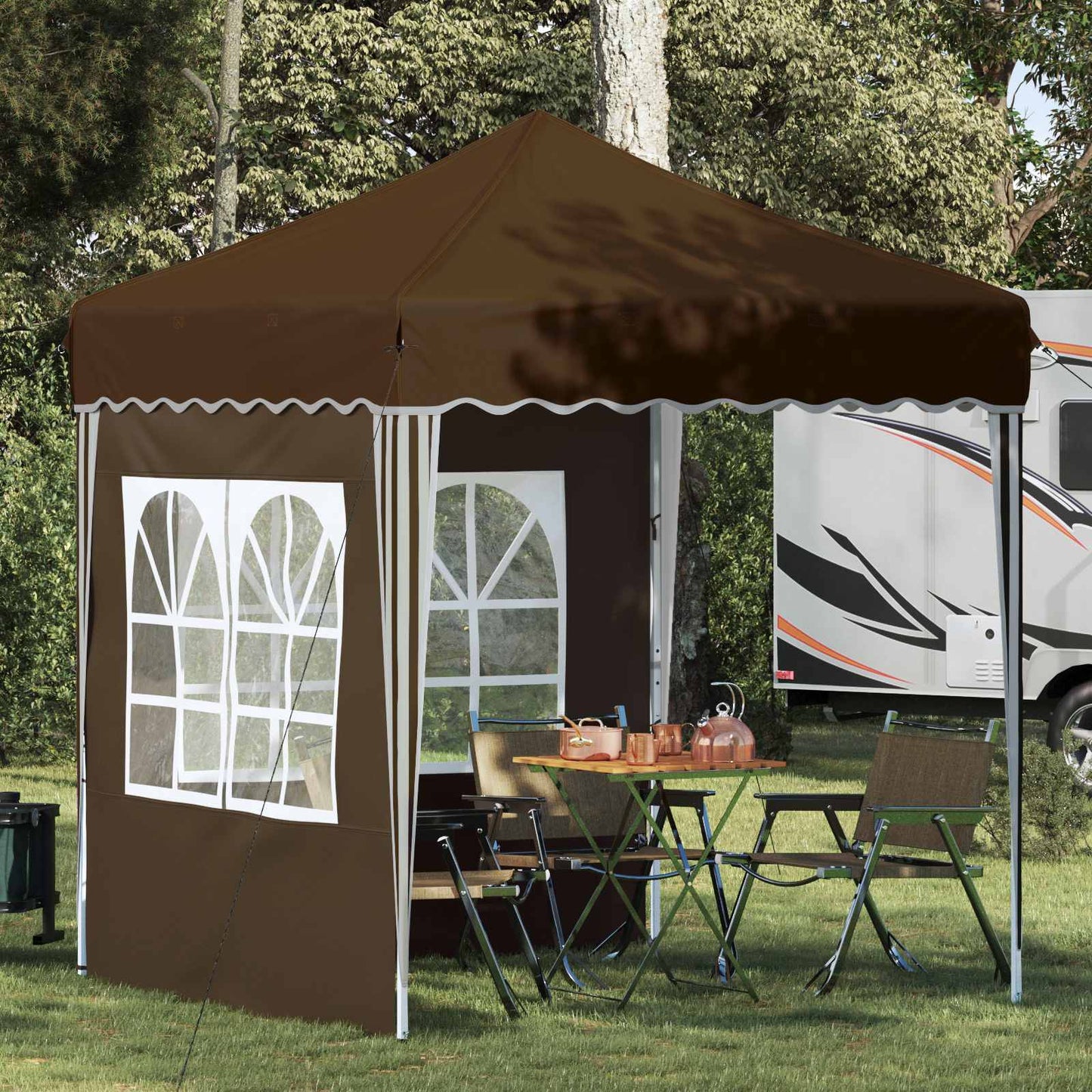 Tenda per feste a pop-up 195 x 195 x 245 cm Tortora