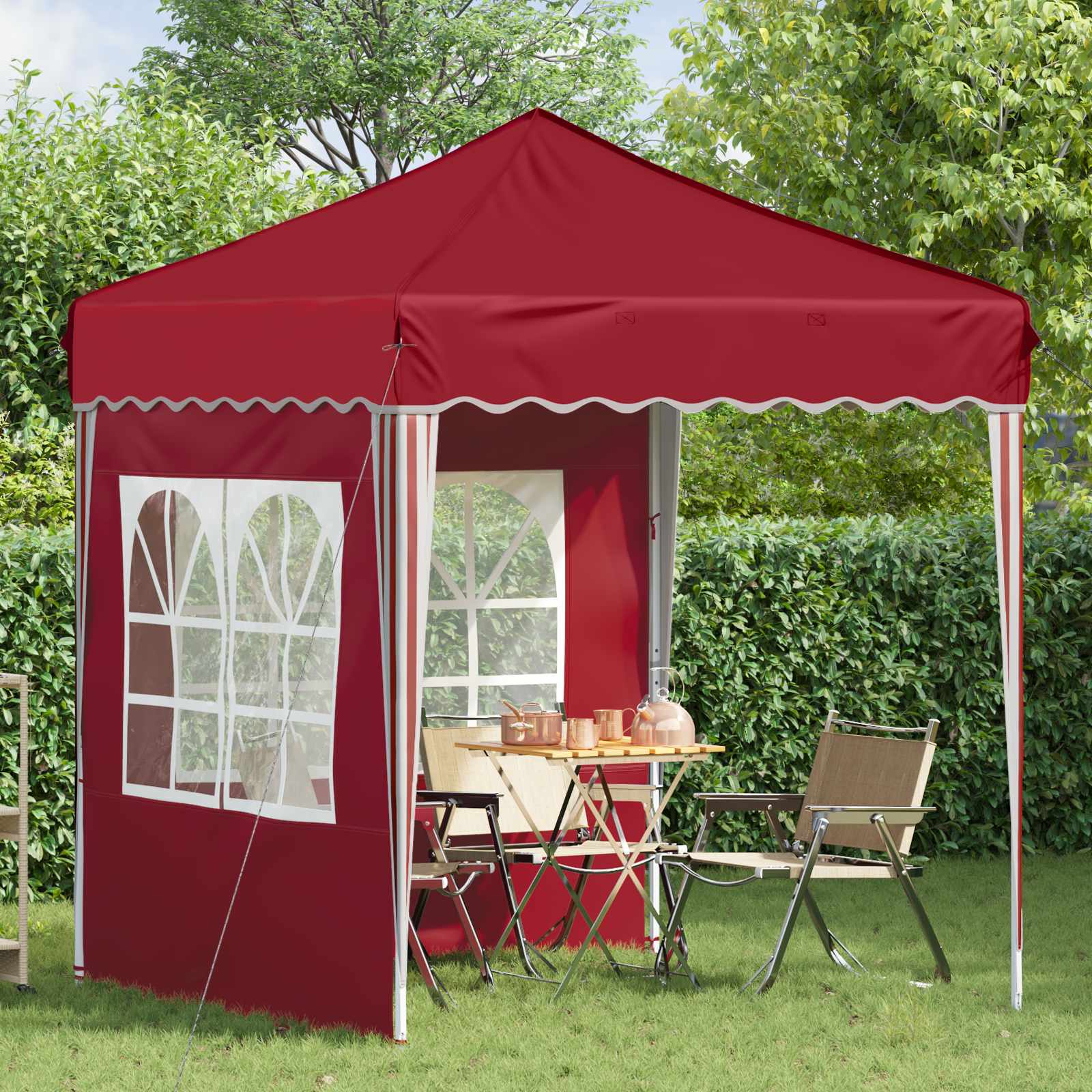 Tenda per feste a pop-up 195 x 195 x 245 cm Borgogna | homemem39