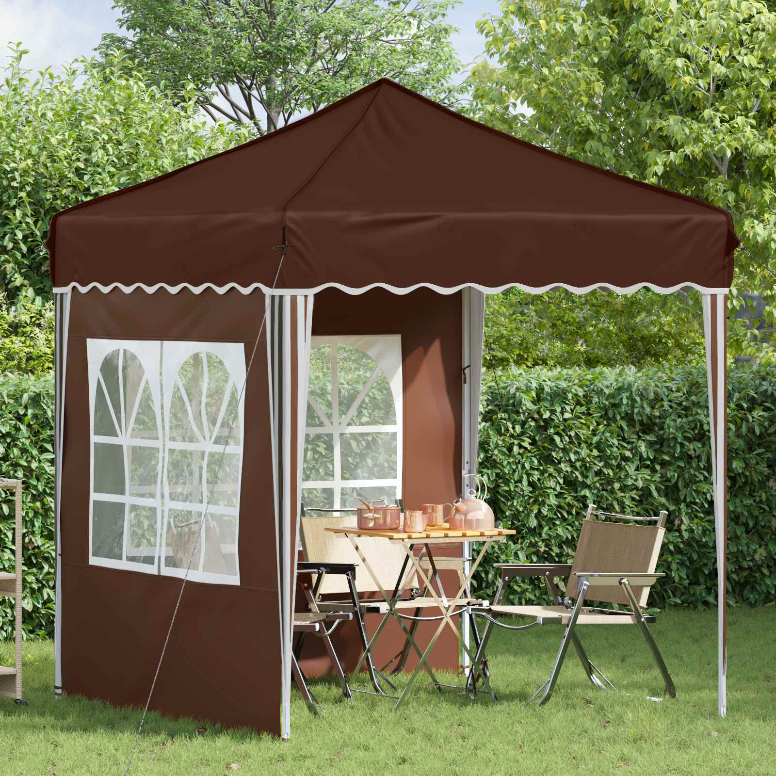 Tenda per feste a pop-up 195 x 195 x 245 cm Marrone | homemem39
