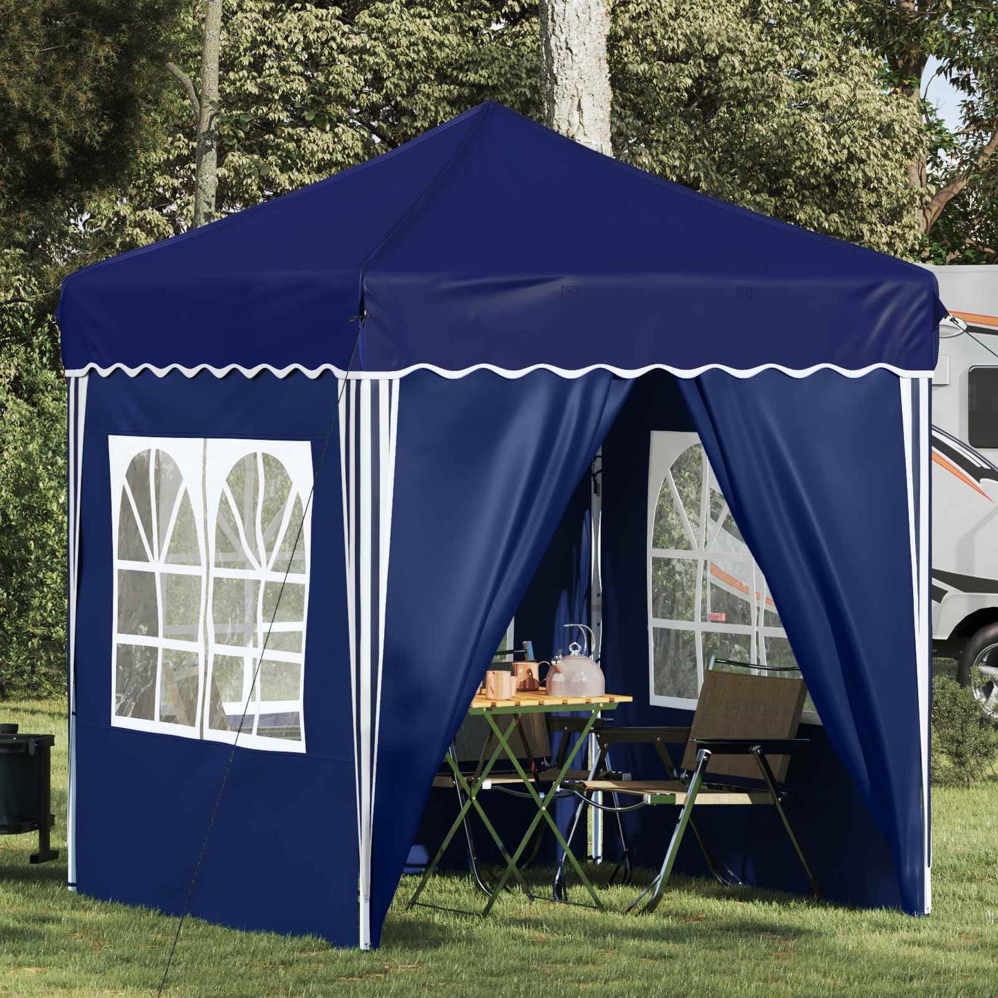 Tenda per feste a pop-up 195 x 195 x 245 cm Blu Tessuto Oxford | homemem39