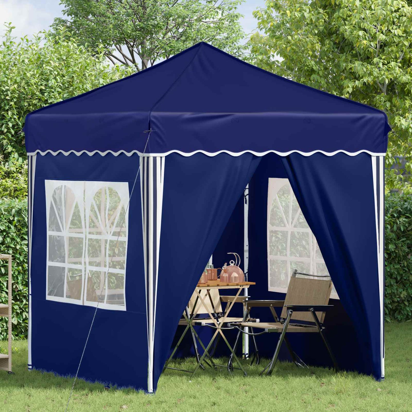 Tenda per feste a pop-up 195 x 195 x 245 cm Blu Tessuto Oxford | homemem39