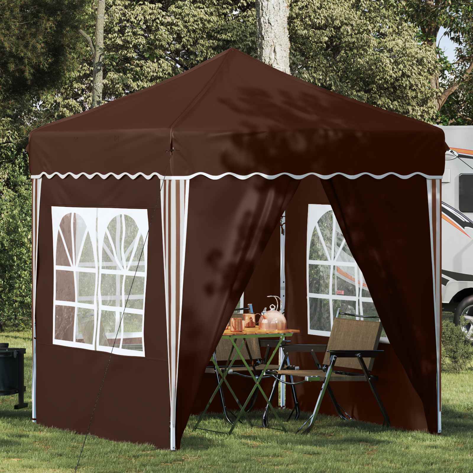 Tenda per feste a pop-up 195 x 195 x 245 cm Marrone | homemem39