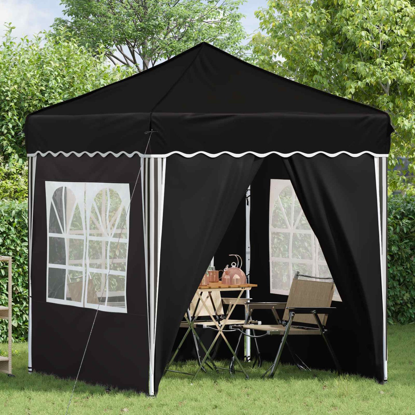 Tenda per feste a pop-up 195 x 195 x 245 cm Nero Tessuto Oxford