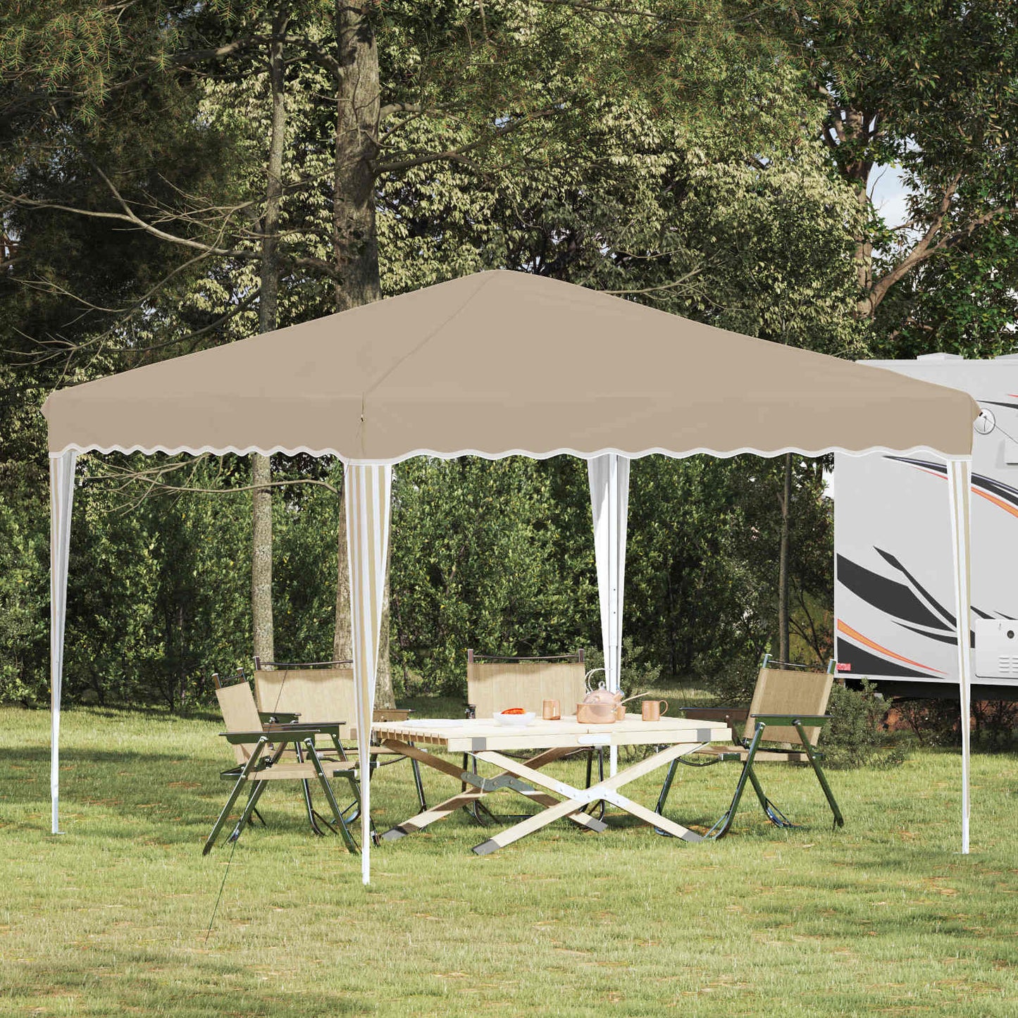 Tenda per feste a pop-up 288 x 288 x 245 cm Crema