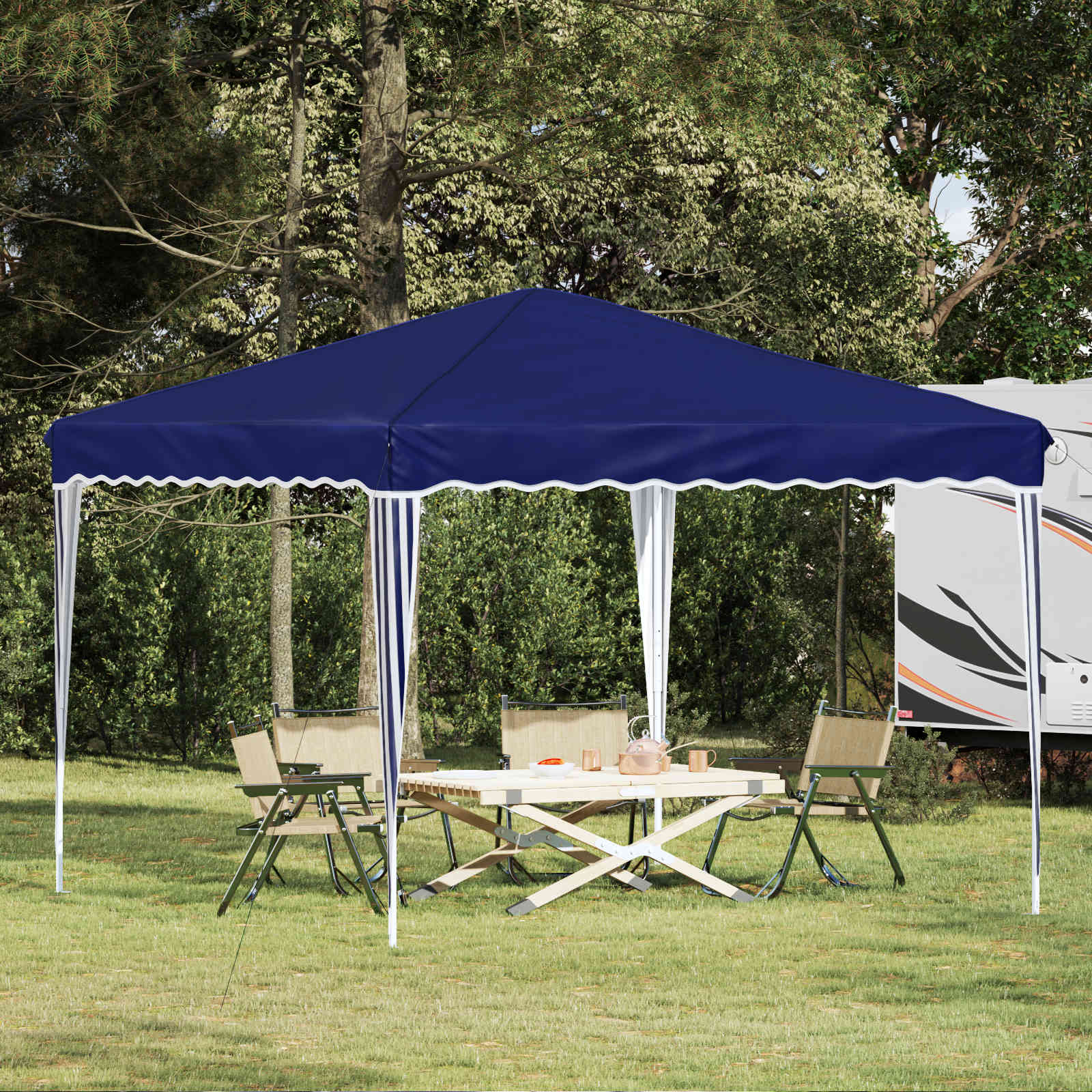 Tenda per feste a pop-up 288 x 288 x 245 cm Blu Tessuto Oxford | homemem39