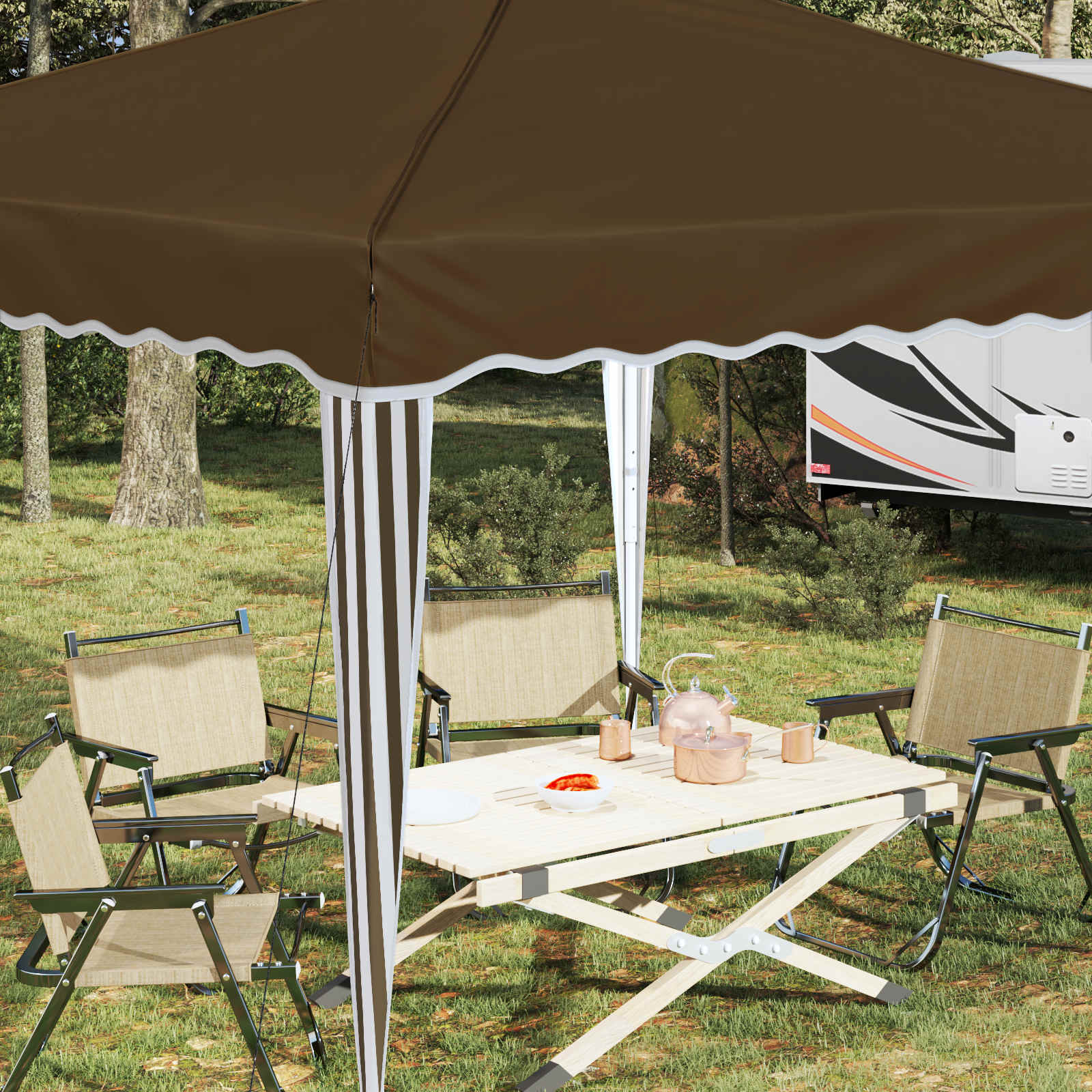 Tenda per feste a pop-up 288 x 288 x 245 cm Tortora | homemem39