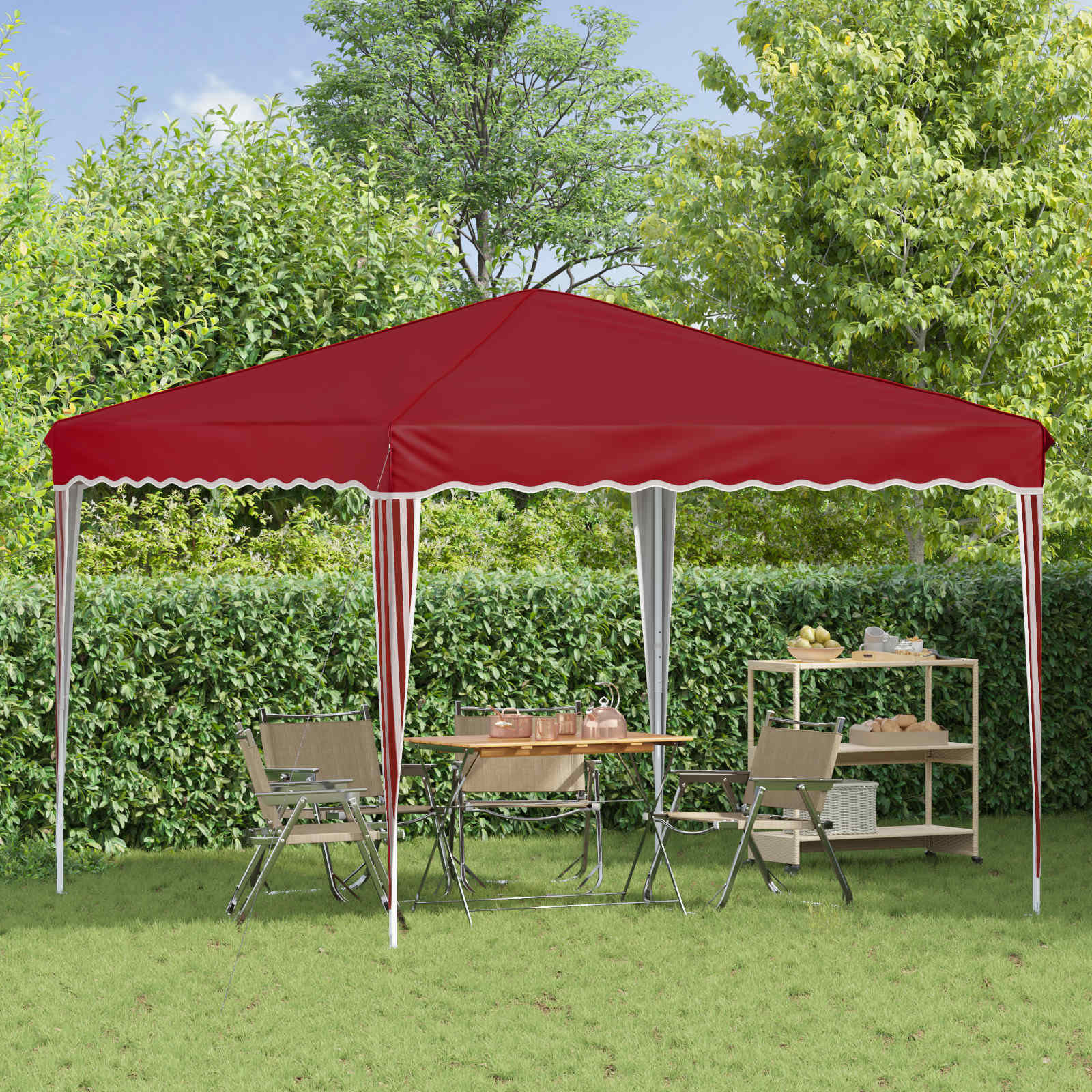 Tenda per feste a pop-up 288 x 288 x 245 cm Borgogna | homemem39