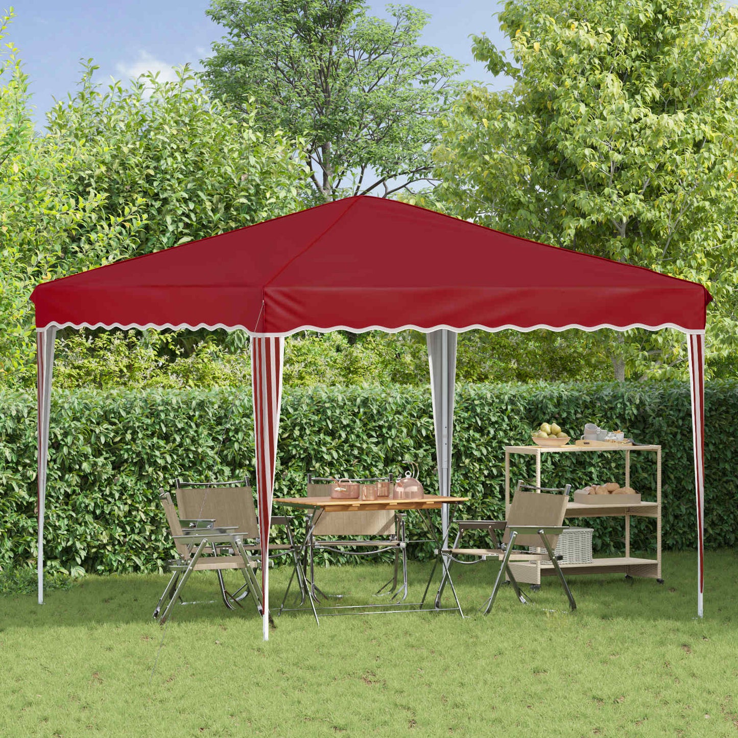 Tenda per feste a pop-up 288 x 288 x 245 cm Borgogna