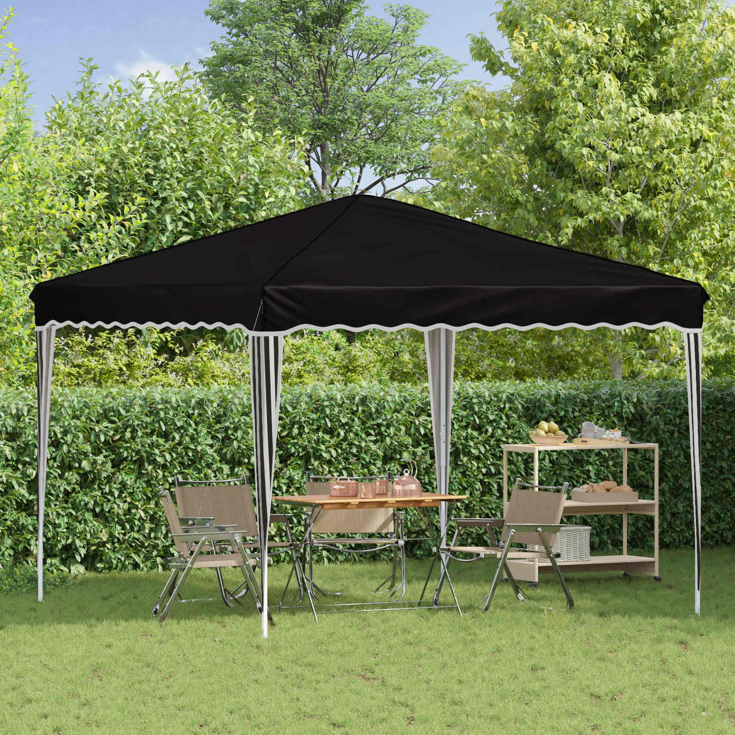 Tenda per feste a pop-up 288 x 288 x 245 cm Nero Tessuto Oxford | homemem39