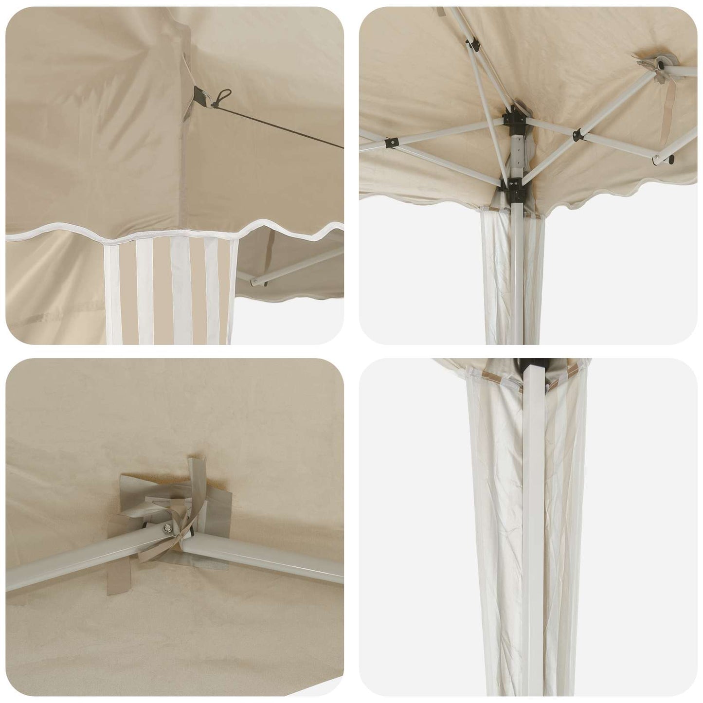 Tenda per feste a pop-up 288 x 288 x 245 cm Crema