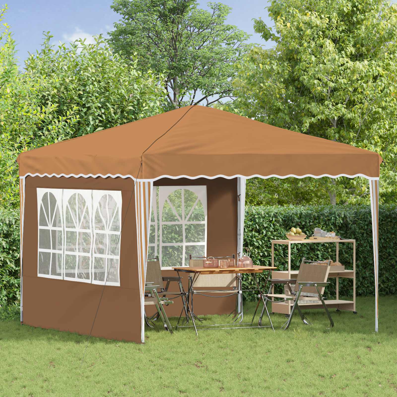 Tenda per feste a pop-up 288 x 288 x 245 cm Beige | homemem39