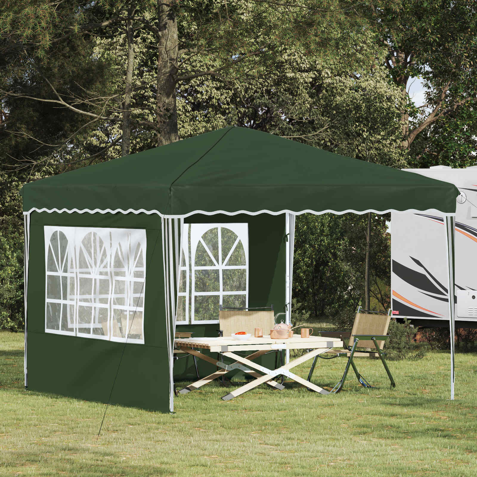Tenda per feste a pop-up 288 x 288 x 245 cm Verde | homemem39