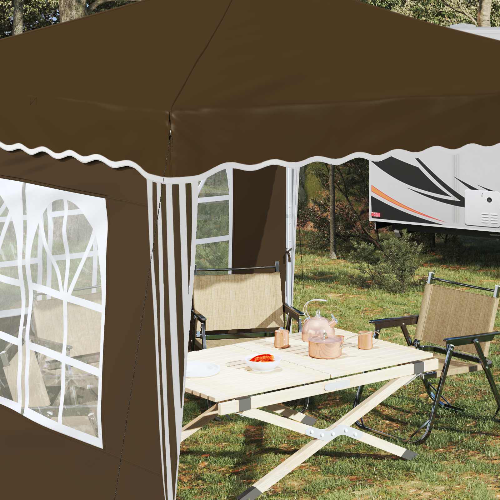 Tenda per feste a pop-up 288 x 288 x 245 cm Tortora | homemem39