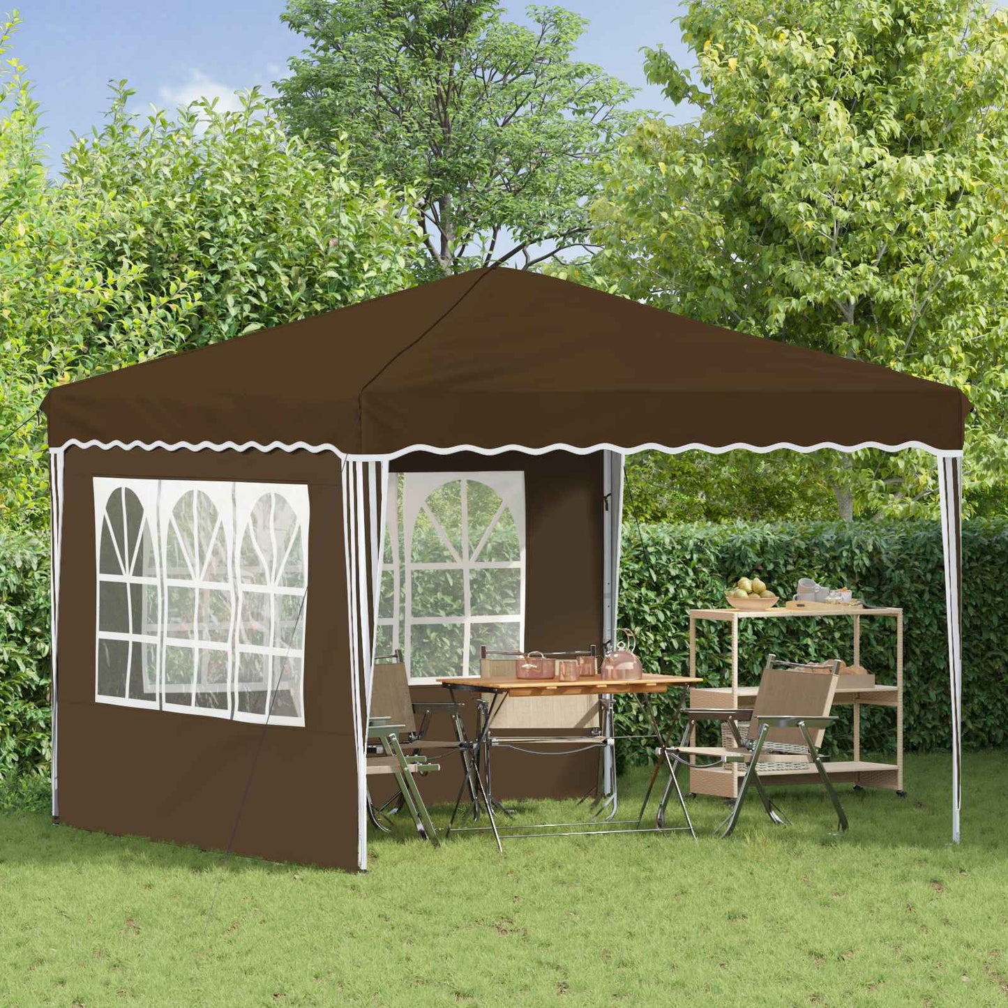 Tenda per feste a pop-up 288 x 288 x 245 cm Tortora | homemem39