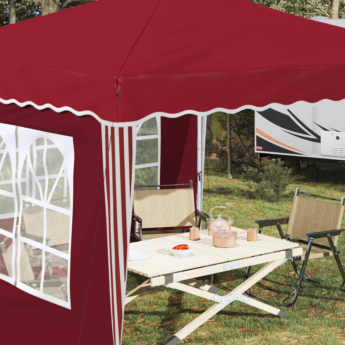 Tenda per feste a pop-up 288 x 288 x 245 cm Borgogna | homemem39