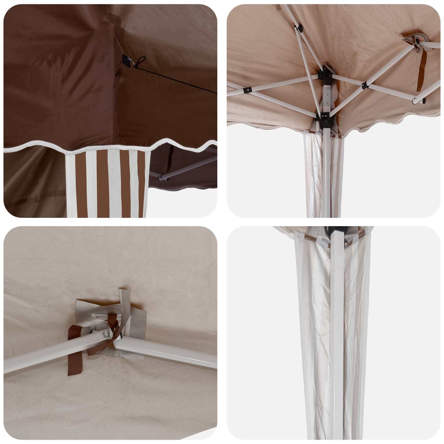 Tenda per feste a pop-up 288 x 288 x 245 cm Marrone
