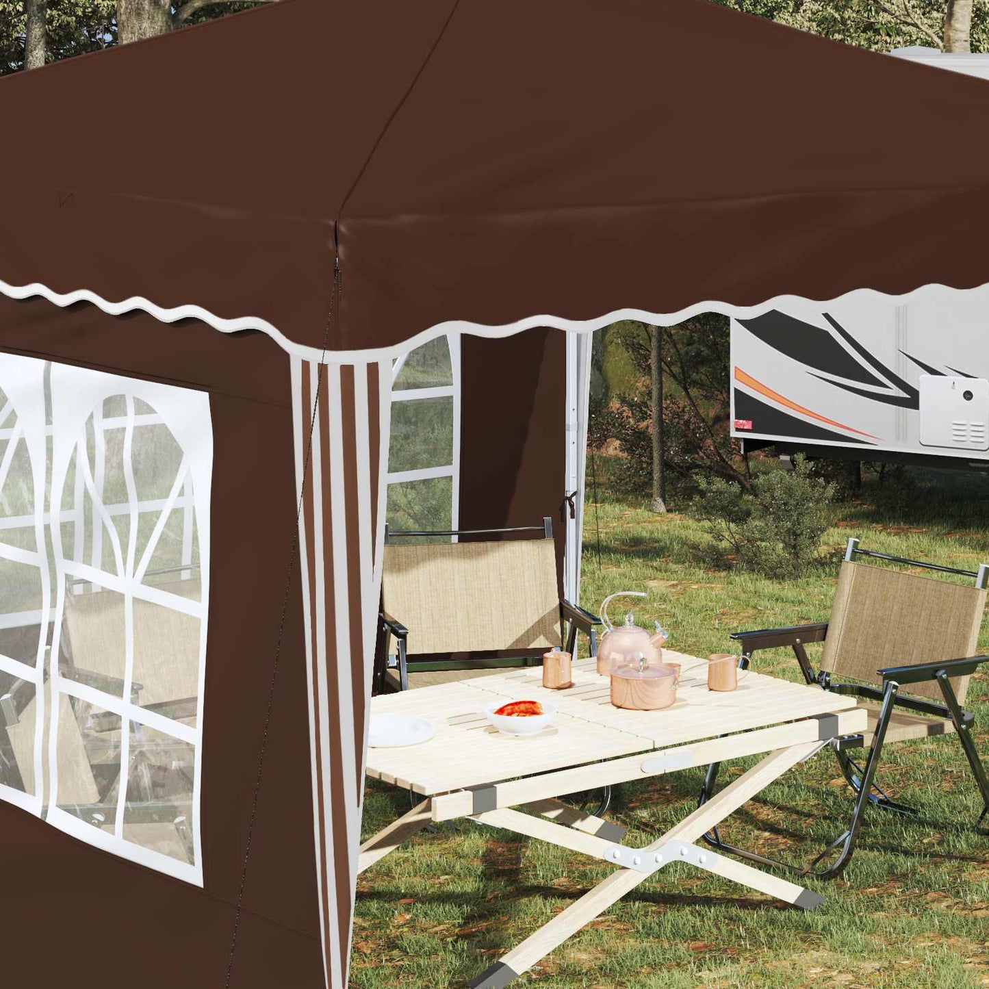 Tenda per feste a pop-up 288 x 288 x 245 cm Marrone | homemem39