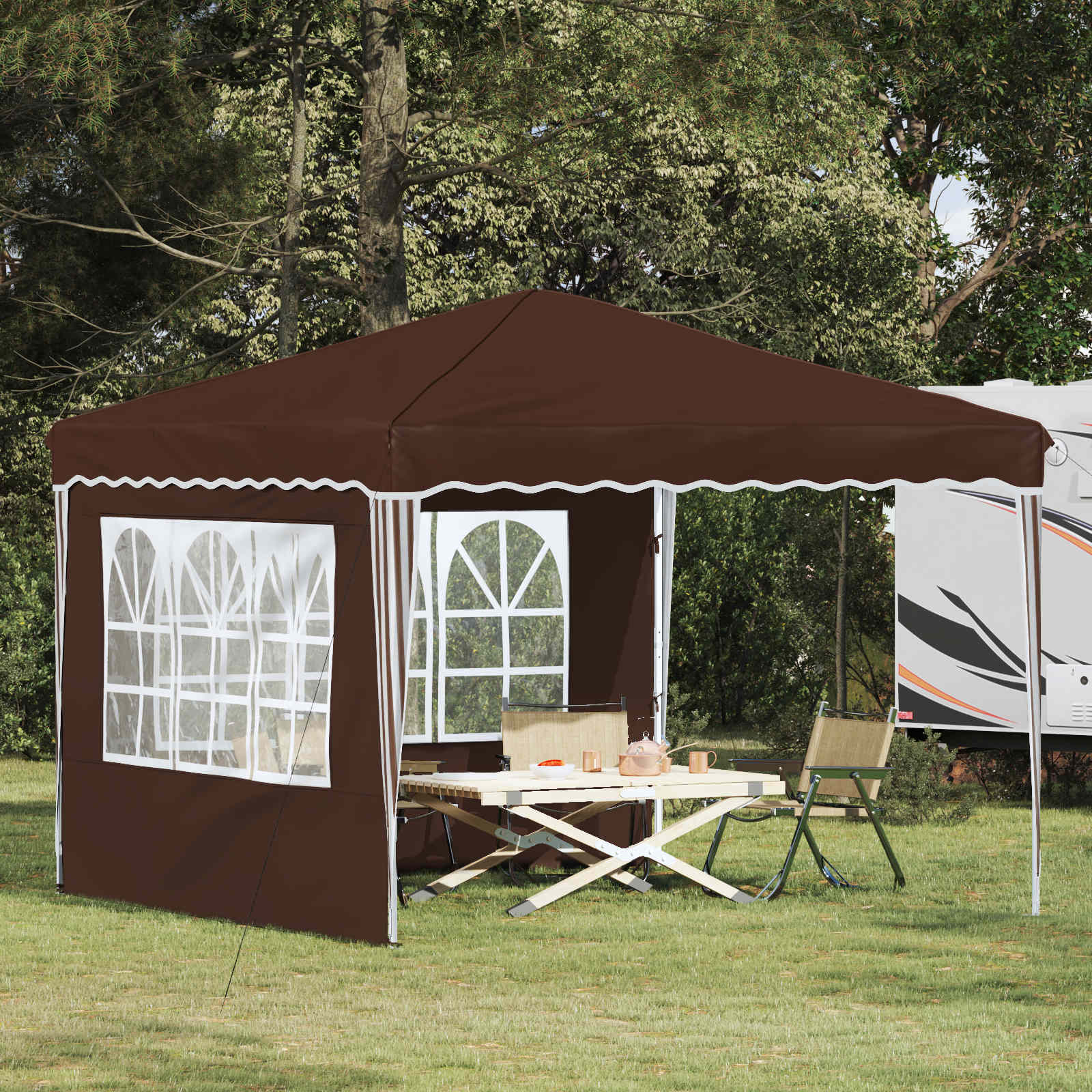 Tenda per feste a pop-up 288 x 288 x 245 cm Marrone | homemem39