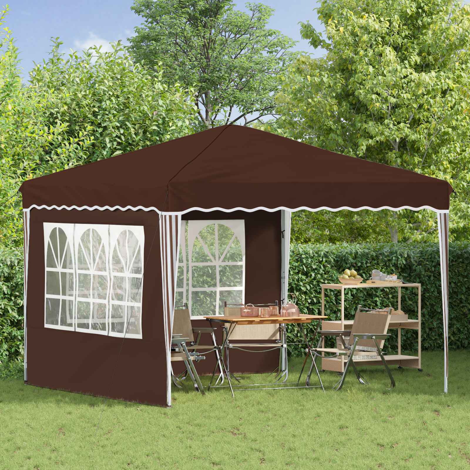 Tenda per feste a pop-up 288 x 288 x 245 cm Marrone | homemem39