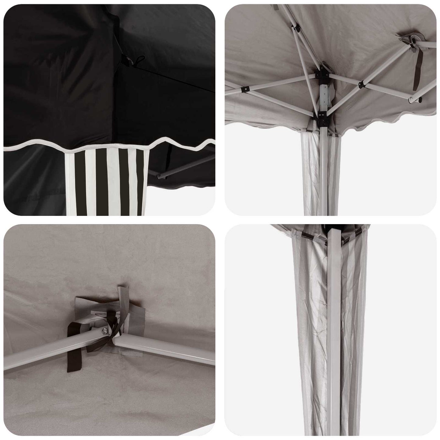 Tenda per feste a pop-up 288 x 288 x 245 cm Nero Tessuto Oxford