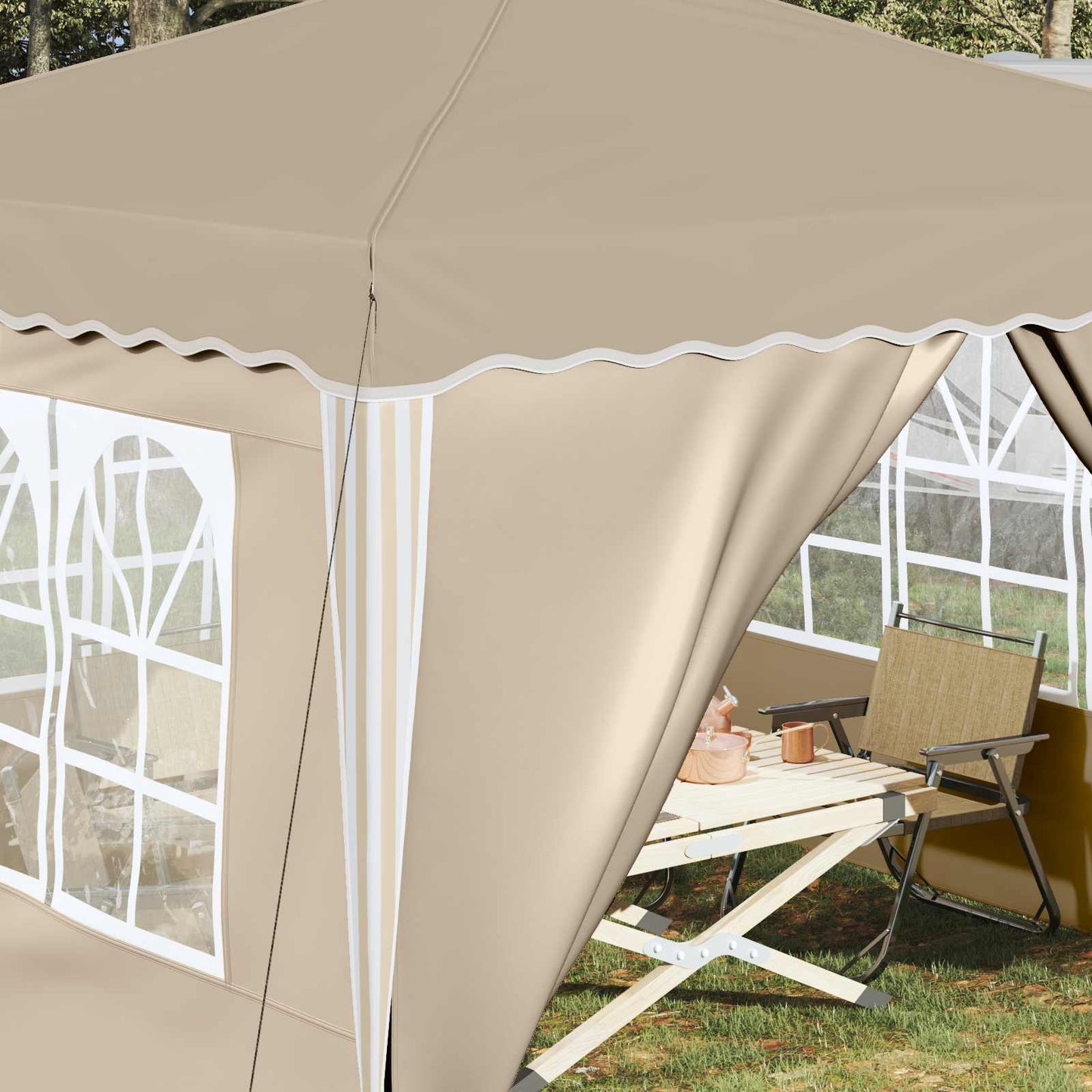 Tenda per feste a pop-up 288 x 288 x 245 cm Crema | homemem39