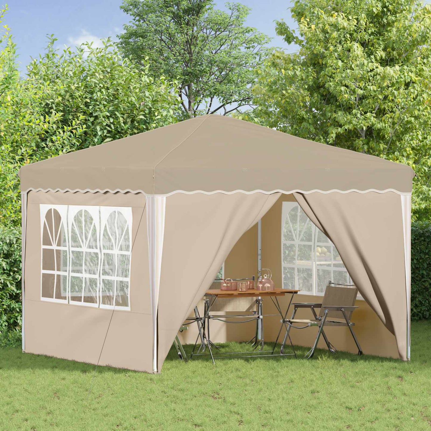 Tenda per feste a pop-up 288 x 288 x 245 cm Crema | homemem39