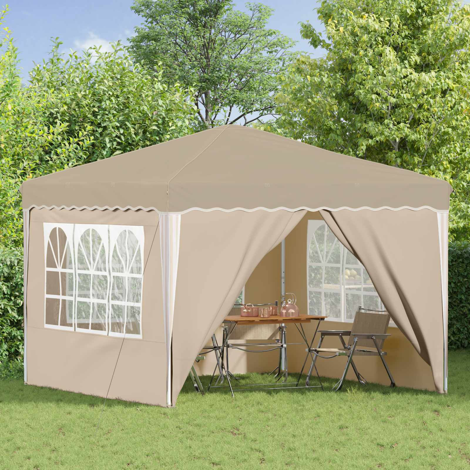 Tenda per feste a pop-up 288 x 288 x 245 cm Crema | homemem39