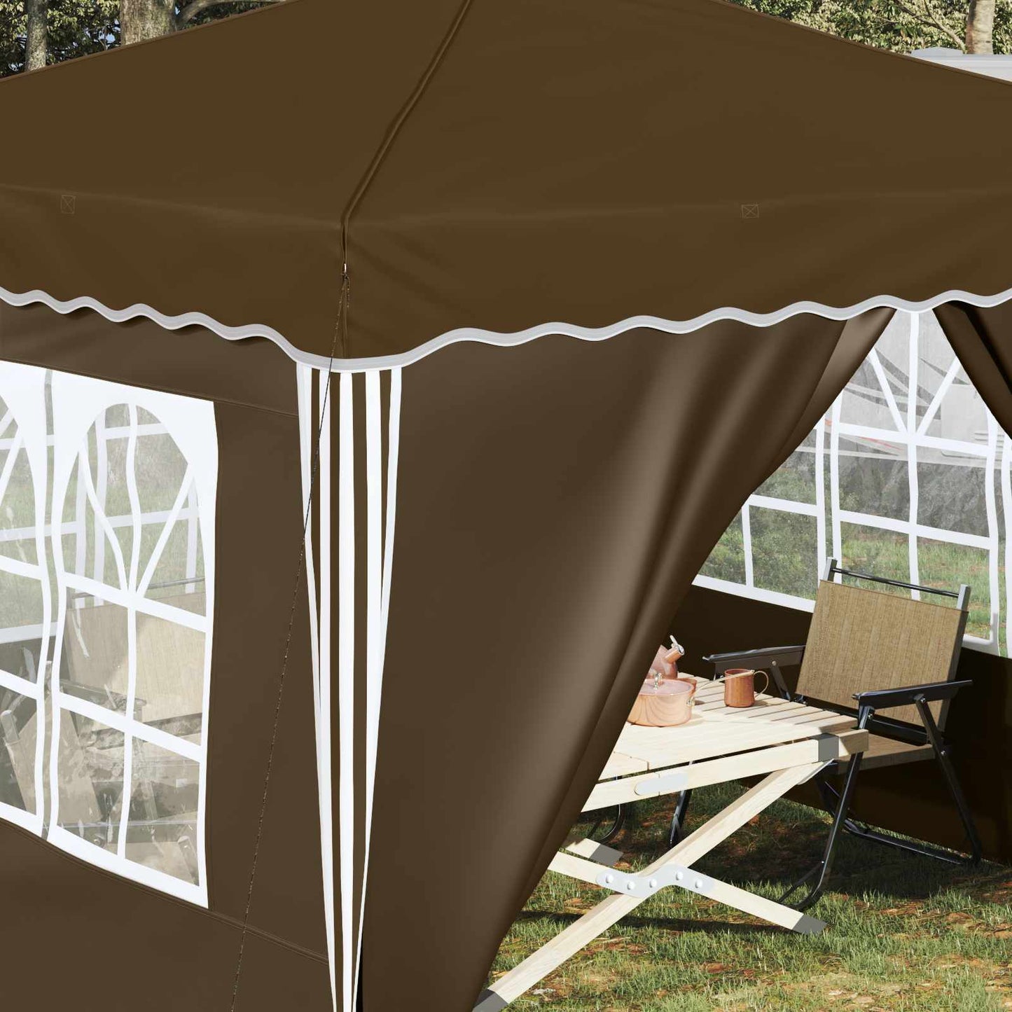 Tenda per feste a pop-up 288 x 288 x 245 cm Tortora | homemem39