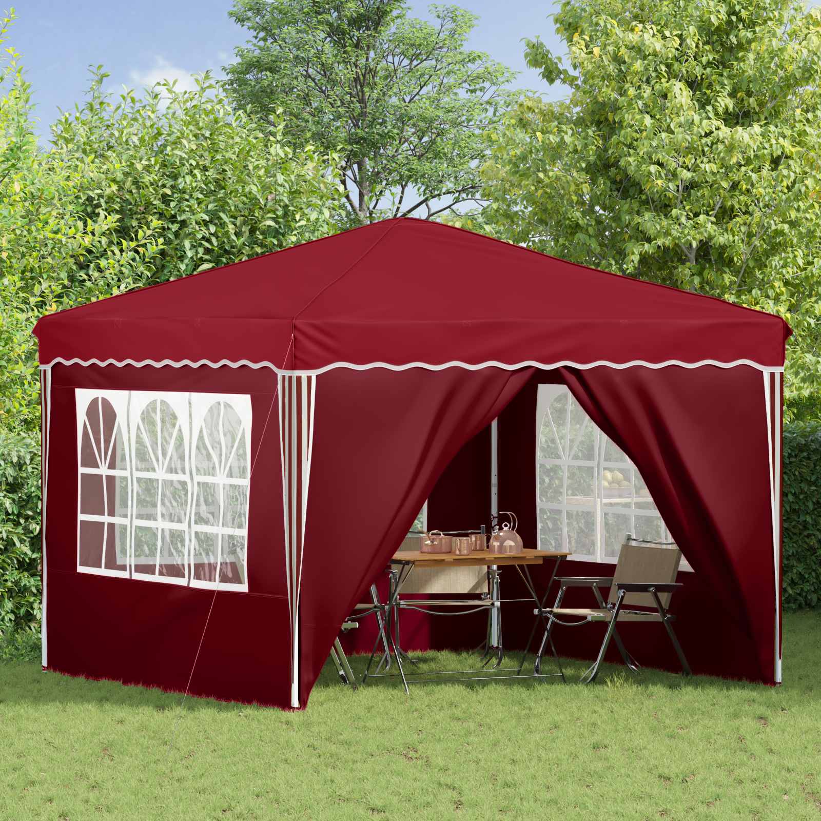 Tenda per feste a pop-up 288 x 288 x 245 cm Borgogna | homemem39