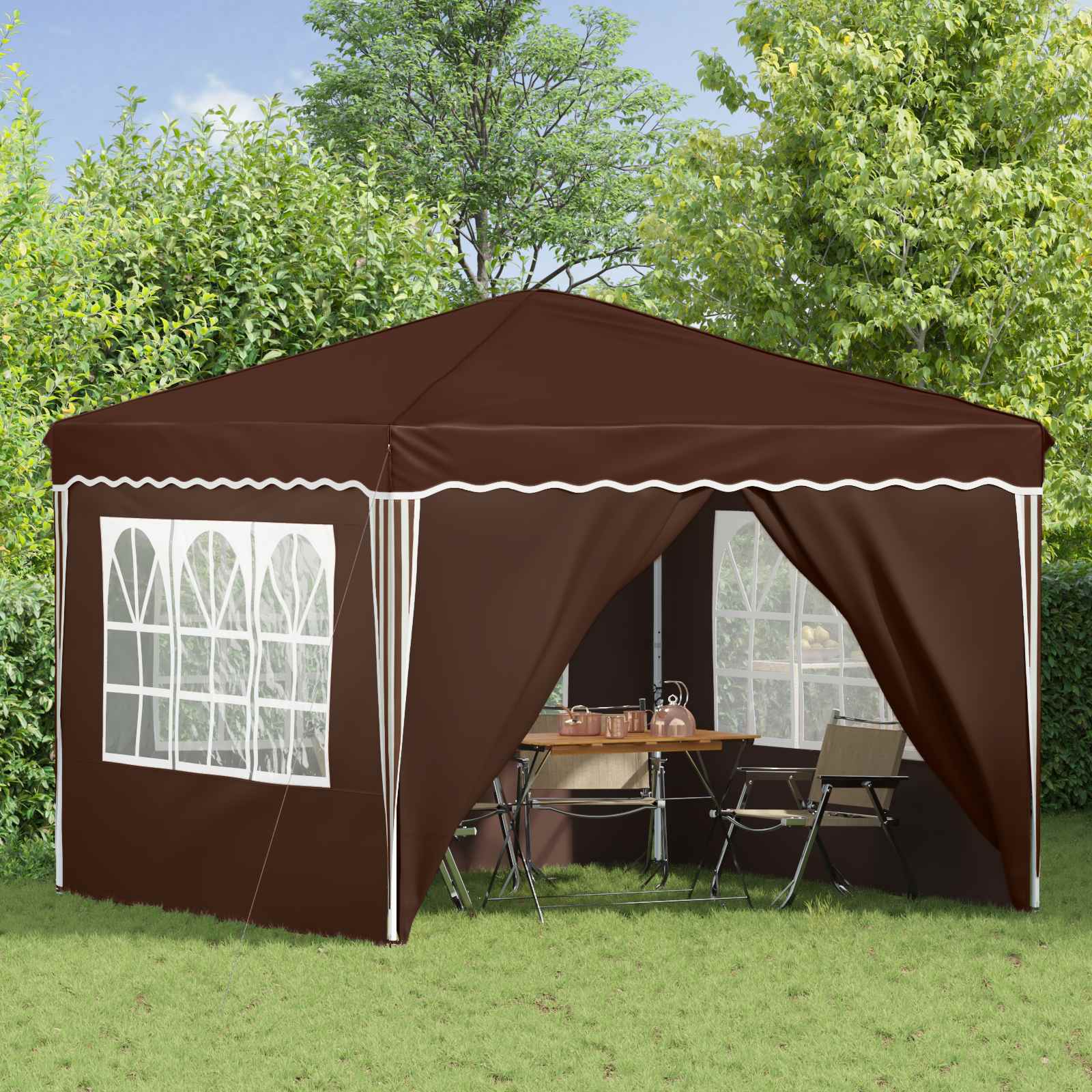 Tenda per feste a pop-up 288 x 288 x 245 cm Marrone | homemem39