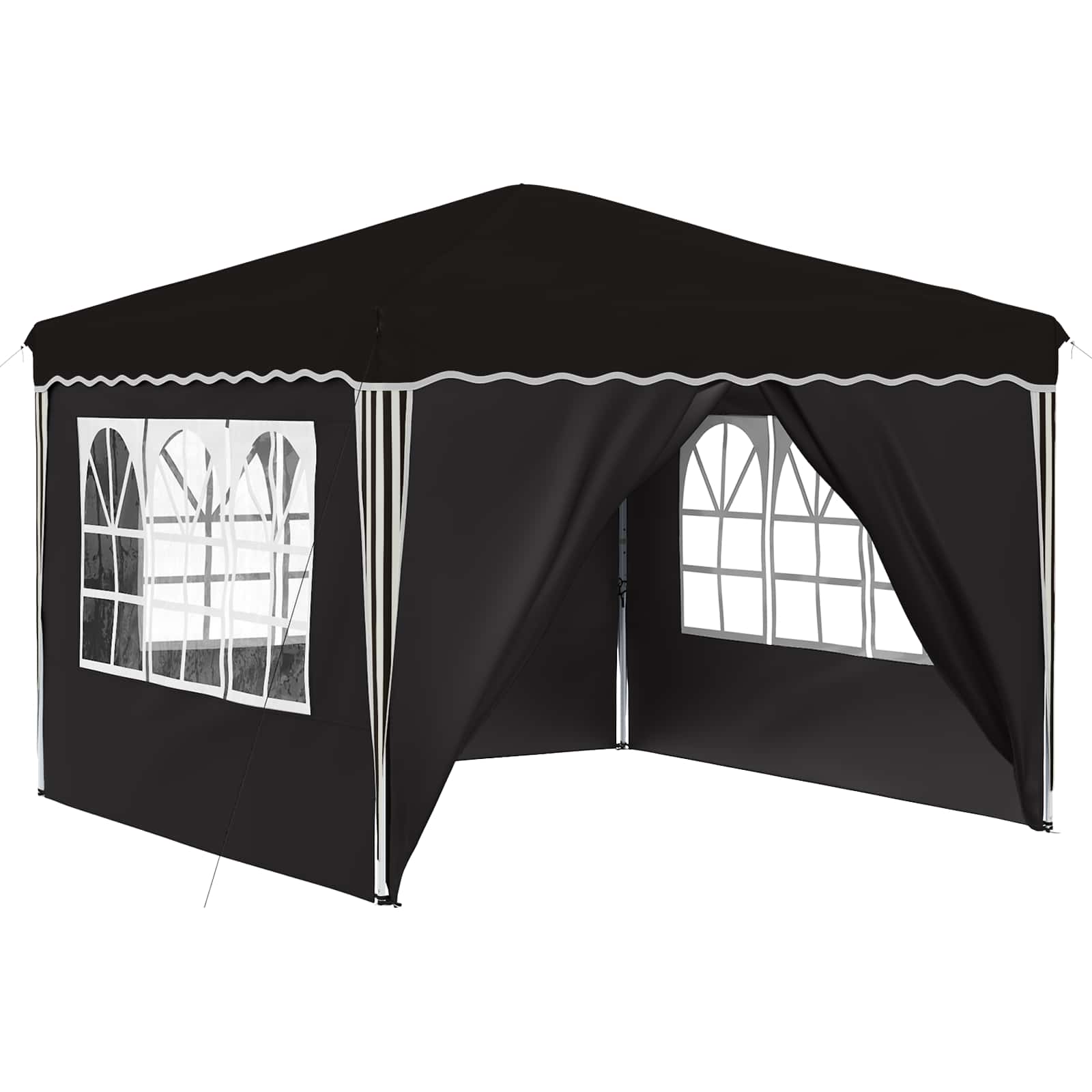 Tenda per feste a pop-up 288 x 288 x 245 cm Nero Tessuto Oxford | homemem39