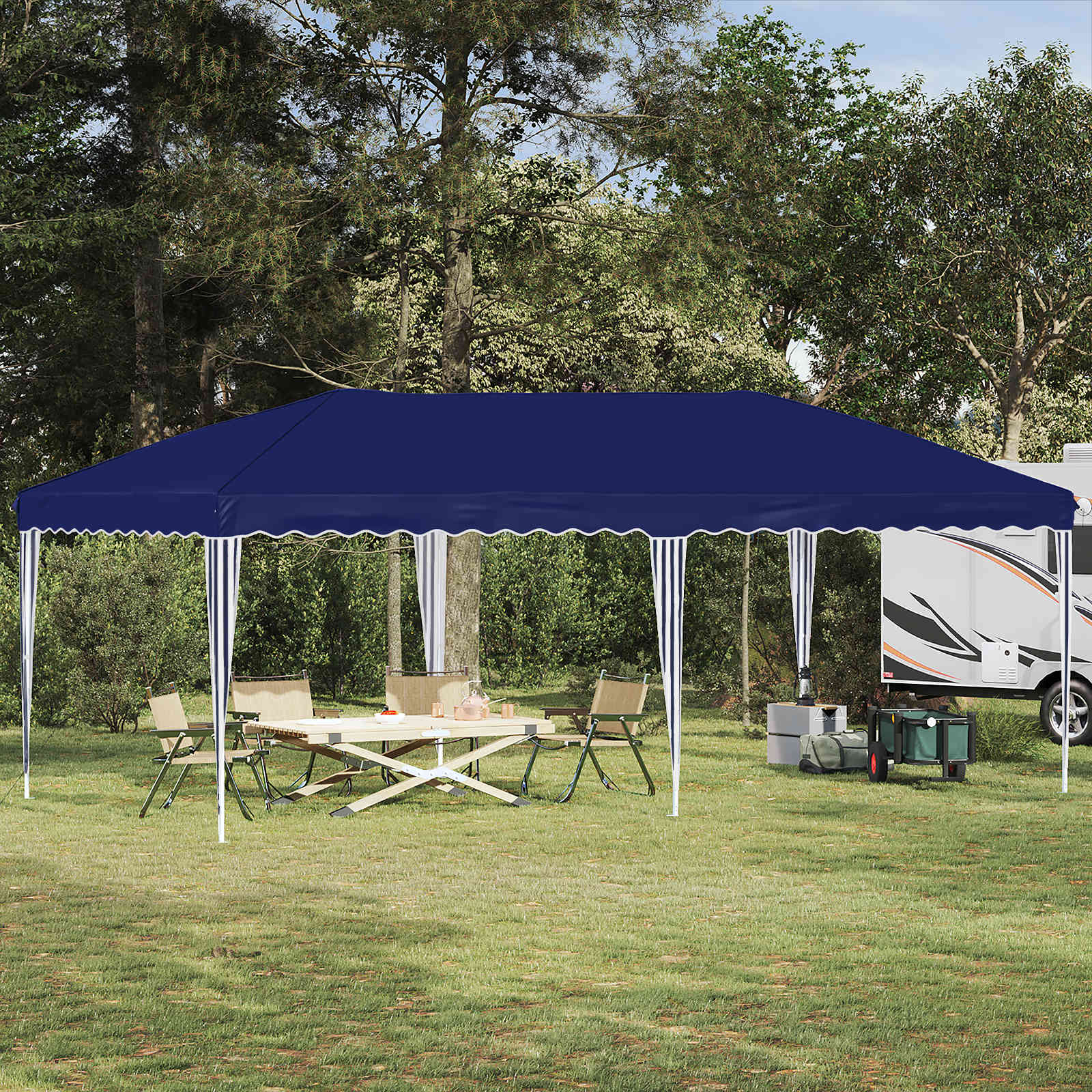 Tenda per feste a pop-up 575 x 290 x 245 cm Blu | homemem39