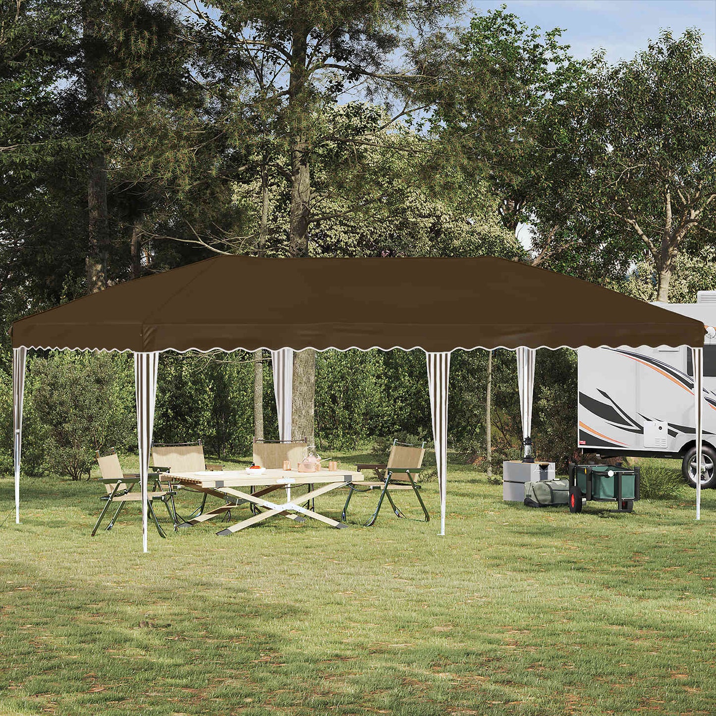 Tenda per feste a pop-up 575 x 290 x 245 cm Tortora | homemem39