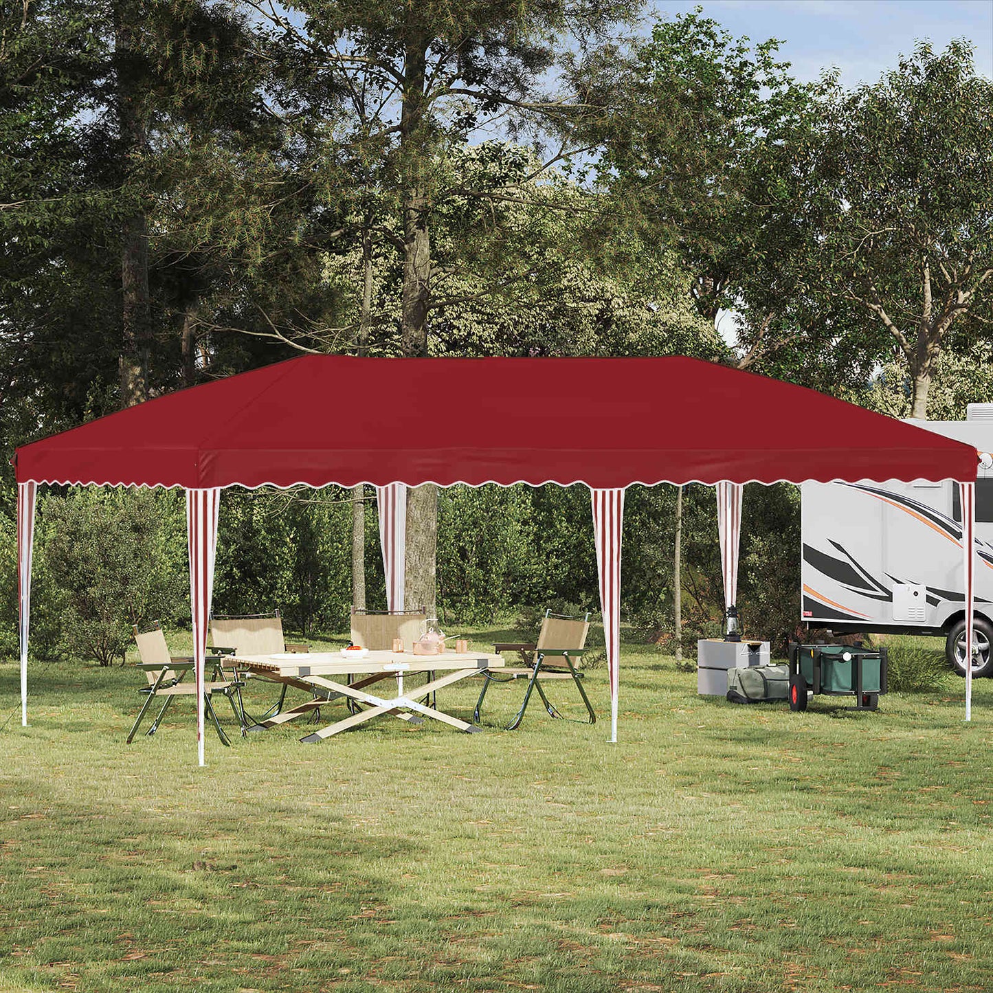 Tenda per feste a pop-up 575 x 290 x 245 cm Borgogna | homemem39